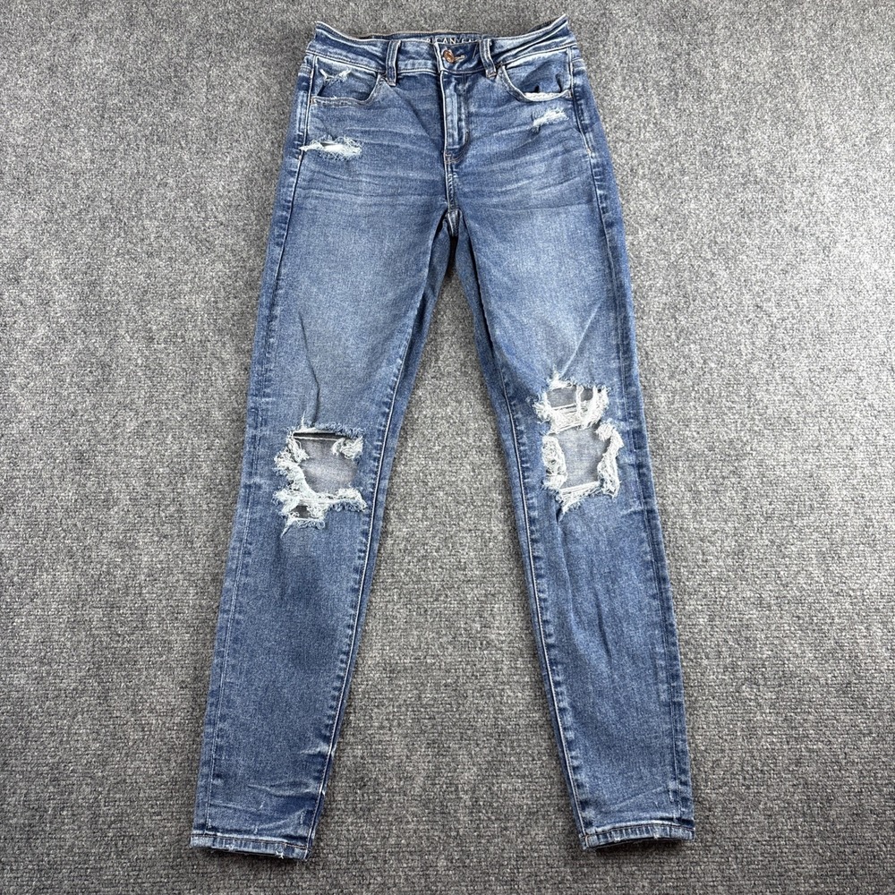 American Eagle Next Level Stretch Distressed Skinny Jeans 4 Regular